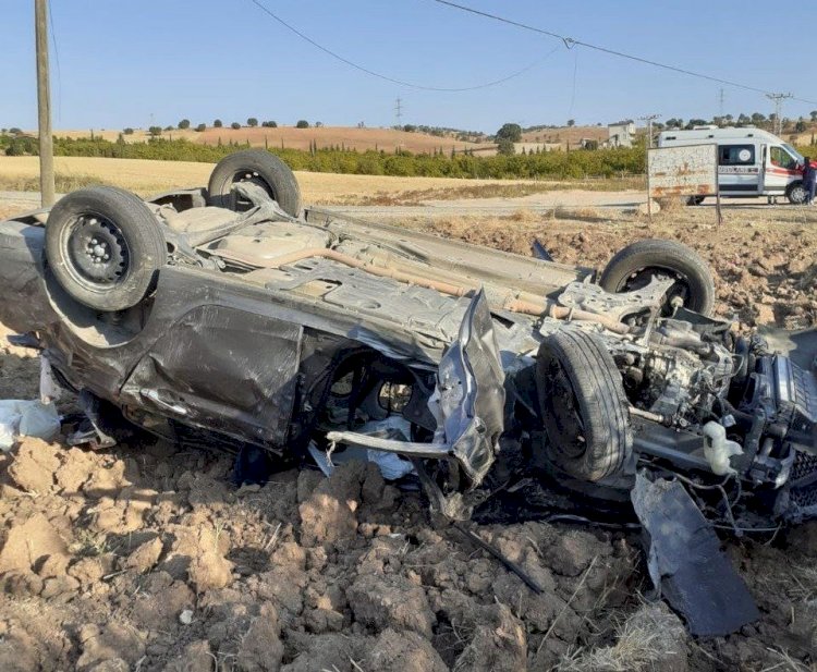 Otomobil şarampole devrildi: 1 ölü, 1 yaralı