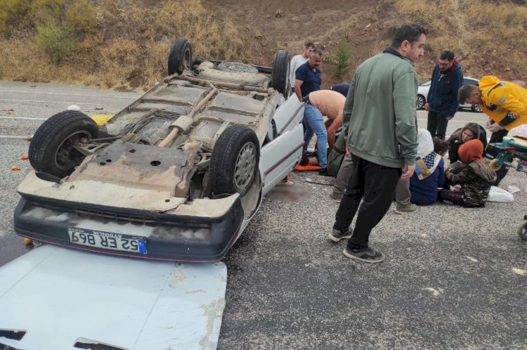 Adıyaman’da otomobil takla attı: 5 yaralı